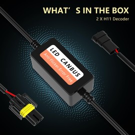 SAPILIT H11/H8 Canbus Decoder LED Anti Flicker Harness, Resistor Decoders Error Free, Warning Canceller Capacitors, Pack of 2