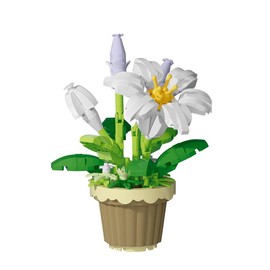 Miniature Building Block Flower Pots - Perfect for Indoor Décor & Gifts. 12 Styies to Choose From - Color: Lily