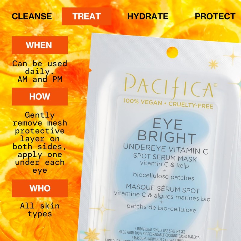 Pacifica Beauty Eye Bright Vitamin C Spot Serum Mask, Under