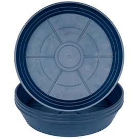 Plant Saucer 6 Inch 4 Pack 6 8 10 12 14 16 18 20 25, Plastic Plant Trays for Pots，Extra-Deep Plant Water Dray Tray, Bird Bath Bowl, Heavy Flower Plant saucers Indoors and Outdoor No Holes 6in-4 blue