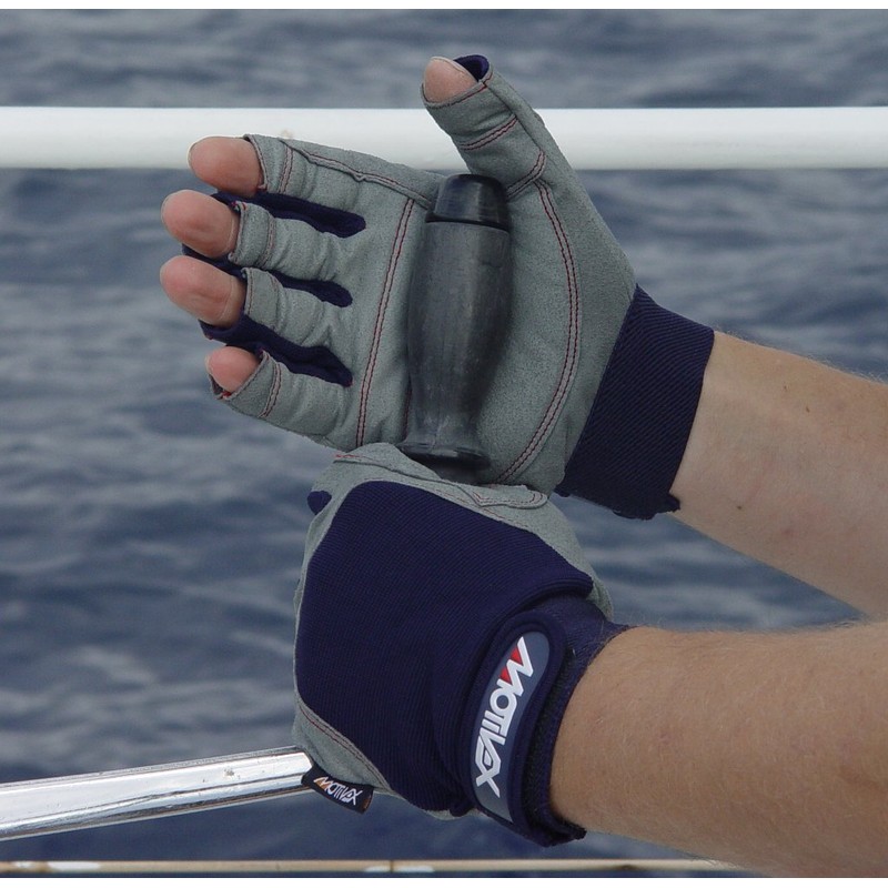 Sailing gloves Motivex Red Stitch All Fingers Cut Size: XXS