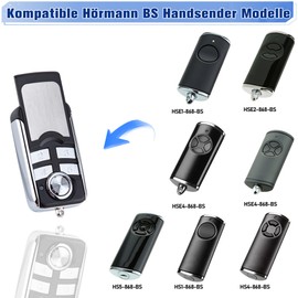 Pack of 2 hand transmitters compatible with Hörmann HSE4-868-BS HSE2-868-BS HS4-868-BS remote control for Hörmann BiSecur SupraMatic ProMatic RollMatic RotaMatic garage door operator