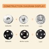 Willrain Sewing Snaps,120 Sets 8 mm and 10 mm,Black and