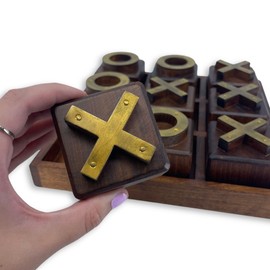 EISCO - Handcrafted Tic Tac Toe Game - Table Decor, Tic-tac-Toe Game, Decorations for Living Room, Coffee Table Decor for Living Room, Aesthetic Home Decor, Living Room Table Decor, Wood Gifts