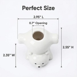 2 Pack Ceramic Toothbrush Holders, Cute Animal Tooth Brush Holder Bathroom Accessories Organizer Multipurpose Storage Organizer Vanity Countertops Cotton Swabs Holder