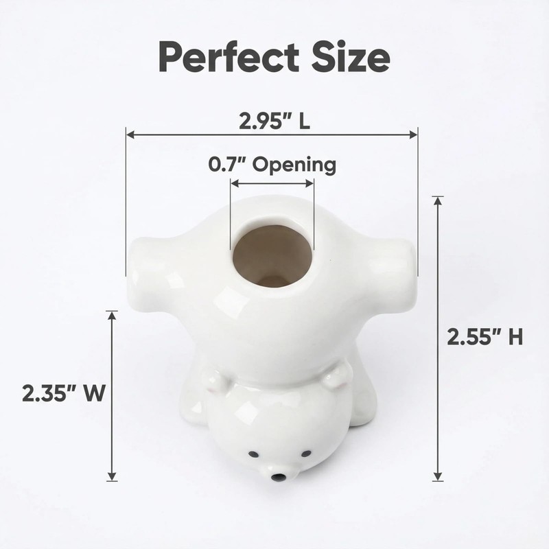2 Pack Ceramic Toothbrush Holders, Cute Animal Tooth Brush Holder