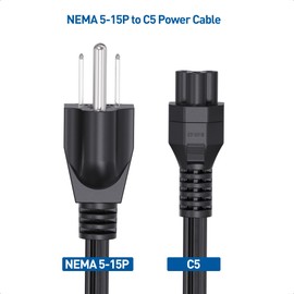 Cable Matters 2-Pack 13A 3 Prong Power Cord 10 ft, 16 AWG Laptop Power Cord, 3 Prong Replacement Cord Compatible with Dell HP ASUS Computers/Power Cord 3 Prong (NEMA 5-15P to IEC C5) - 10 Feet