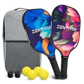 Lightweight Carbon Fiber Pickleball Paddles Set of 2 – USAPA Approved Family Play for Beginners, Intermediates, Men & Women | Gritty Surface, Stylish | 16mm Core, Includes Balls, Bag, Overgrips