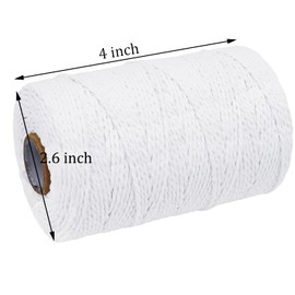 Twine String,500 Feet Cotton Butchers Kitchen Twine String Cooking for Crafts Roasting Gift Wrapping DIY Decoration Gardening Packing Materials,White