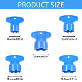 Gjinxi 10Pcs Cache Faucet Aerator Key, Aerator Wrench with Storage Ring, Faucet Aerator Removal Tool, Aerator Wrench Kitchen Aerator Key for Sink Faucet M16.5 M18.5 M21.5 M22.5 M24 Cache Aerators