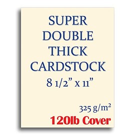 SUPER Thick 120lb Cover Cardstock Paper - Plain Heavy Natural Cream Stock - 8.5" x 11" - Inkjet / Laser Printer Compatible (15 Sheets, Natural Cream)