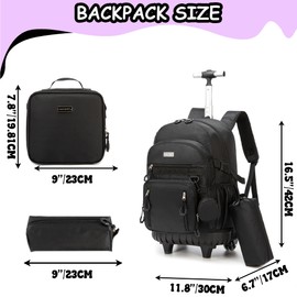 ZBAOGTW Kids Rolling Backpack for School Rolling Backpack for Girls 8-12 Roller Backpacks for Girls 10-12 with Lunch Box Pencil Case Back to School