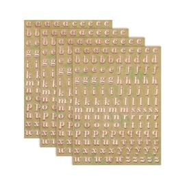 uxcell 4 Sheets Letter Stickers 0.18" 3D Mini Letter Sticker Metal Self Adhesive Alphabet Sticker for Scrapbooking DIY Poster Craft Wall Doors Sign Decor(Rose Gold, Lowercase)
