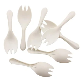 GreenWorks 1000 Count 3.3" Mini Cornstarch Tasting Sporks, Disposable Plant Starch Bio-based Sampling Sporks (Forks Spoons)