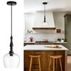 Black Pendant Lights Kitchen Island Bell Shape Clear Glass Hanging