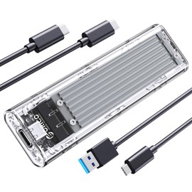 ORICO M.2 NVMe SSD Enclosure, USB 3.2 Gen 2 (10 Gbps), carcasa de adaptador de unidad de estado sólido externo transparente para 2280 2260 2242 2230 PCI-E M2 M-Key SSD, funda de convertidor USB tipo