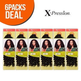 Outre Synthetic Hair Crochet Braids X-Pression Braid 4 In 1 Loop Bohemian Curl 14" (6-Pack, 30)