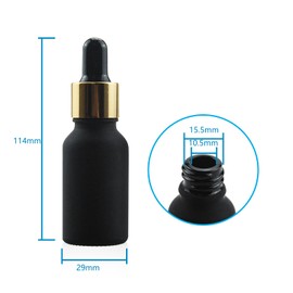 Wwolife 4 PCS 1 2/3oz (50ml) Black Frosted Glass Dropper Bottles Perfume Aromatherapy Cosmetic Container Essential Oils Sample Empty Dropper Bottles with Funnel Include