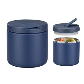 LOHASOK 19oz Soup Thermo for Hot Food Insulated Vacuum Food Jar with Buckle Lid, Stainless Steel Wide Mouth Leak Proof Lunch Container for School Travel Blue