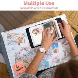 HEAKIERG Sakura Photo Album 4x6 120 Pockets Photos with Strong Elastic Band, Small Mini Albums Sheet Protector Folder for Photos, Album for Family Wedding Anniversary Baby Women Men Vacation Gift