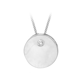 Tuscany Silver 8.46.2374 Women's Necklace with Pendant and 925 Sterling Silver Round Zirconia, Silver, Cubic Zirconia