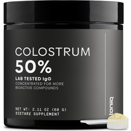 Ultra High Strength Bovine Colostrum Powder - 50% IgG - 2,000mg per Serving - Third Party Tested for Potency - Supports Immune, Gut, and Skin Health - 30 Servings -Premium Bovine Colostrum Supplement