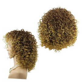 minkissy Wigs Brown Wig Curly Wig Short Curly Hair Curls Nvshu Women's