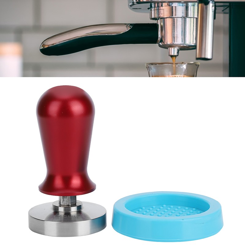 57.5mm Stainless Steel Coffee Tamper Flat Base Elastic Coffee Bean