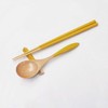 Ishida 60204-4 Colorful Cutlery Set, Yellow Chopsticks, Spoon, Chopsticks Rest