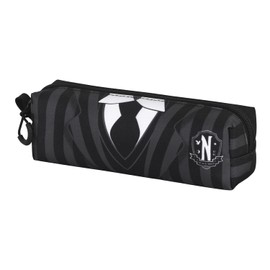 Wednesday Uniform-FAN Square Pencil Case 2.0 Black, black, Fan Square Pencil Case 2.0 Uniform