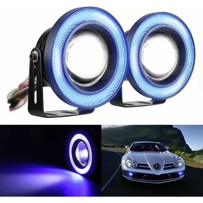 Par Faros Antiniebla Led 3.5in Ojos De Ángel Para Autos