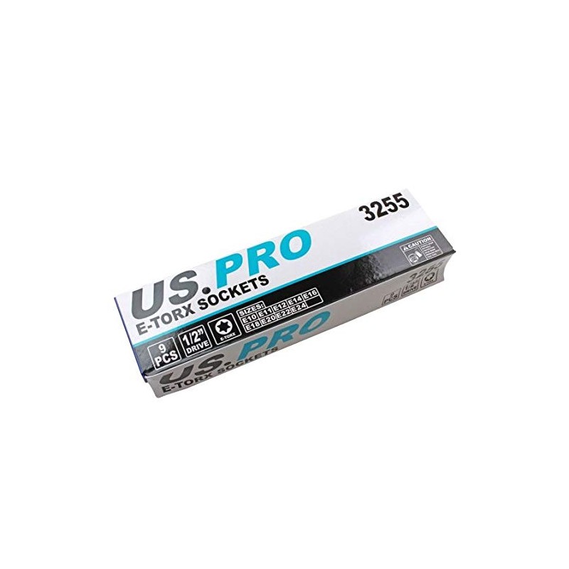 US PRO Tools 9pc 1/2" Dr Female Torx E-TRX Star