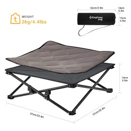 KINGCAMP Small Stable Folding Cooling Elevated Dog Bed, Portable Raised Pet Cot with Washable Mesh Pad Little Travel Outdoor Camping Dog Bed for Dogs Weight Up to 25 lbs