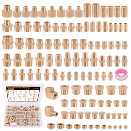 Dazakoot 111Pcs Hose Pipe Fitting Assortment Kit, NPT Adapter, Reducer Bushing, Hex Nipple, Close Nipple, Reducing Hex Coupling, 90°Street Elbow, 90°Elbow, Hex Plugs, Hex Thread Plug, Cross Fitting