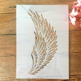 TIAMECH A4 Eagle Wing Stencil for Painting on Wood Reusable Angel Wing Layering Stencil DIY Scrapbook Coloring Decorative Size 8.3 x 11.7inch Template