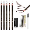 5 PCS Waterproof Eyebrow Pencils Brow Pencil Set For Marking, Filling And Outlining, Tattoo Makeup And Microblading Supplies Kit (Gray Brown)