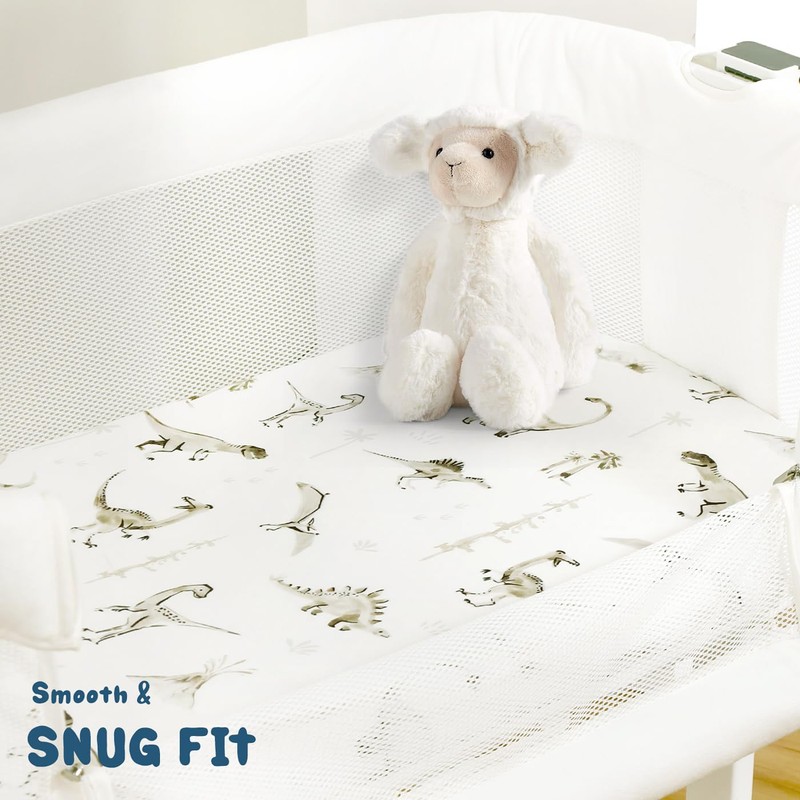 Ultra Soft Stretchy Jersey Knit Fitted Bassinet Sheets 3 Pack,