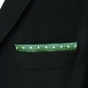 SHLAX&WING Dots Green Pocket Square for Mens Suit 12.6 inches