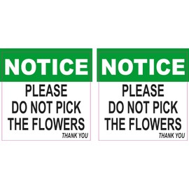 StickerTalk Do Not Pick The Flowers Vinyl Stickers, 1 Sheet of 2 Stickers, 2.5 inches by 2.5 inches Each