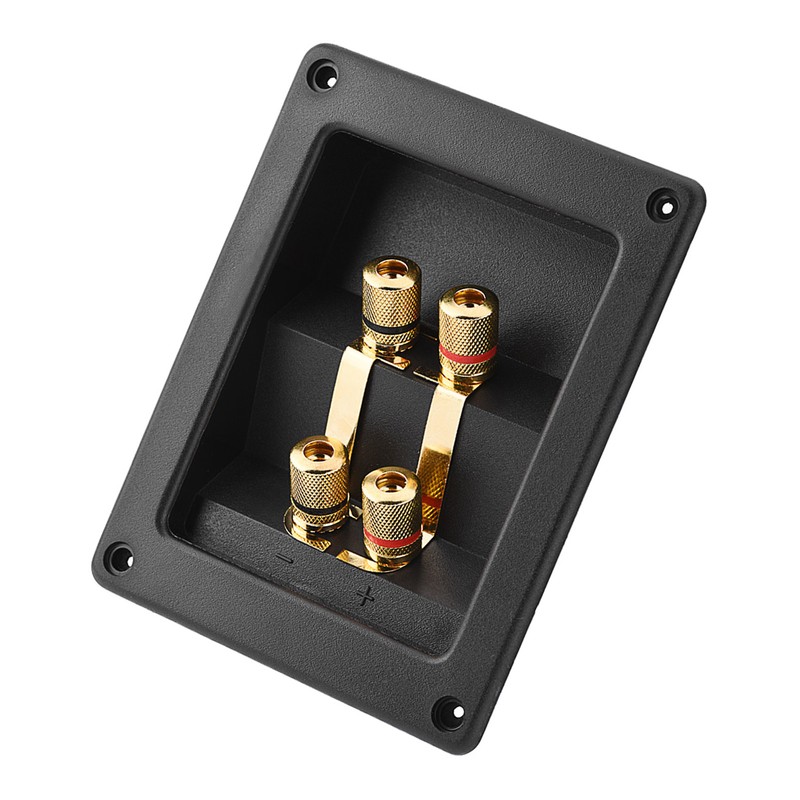 4 Copper Binding Post Terminal Cable Connector Speaker Terminal Box