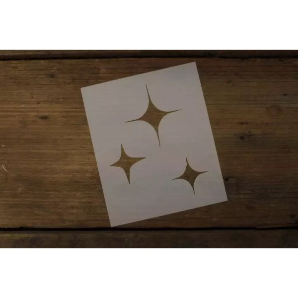 Handmade Set of 3 Prim Stars Mylar Stencil Art Airbrush