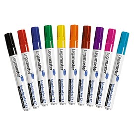 Legamaster Whiteboard Marker Set - Multi-Coloured - 10 Whiteboard Pens - Round Tip 1.5-3 mm - Whiteboard Pen Dry Wipe - for Whiteboards, Flipcharts, Magnetic, Memo Boards - Sketchnotes