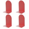 MerryNine Metal Book Ends, 4 Pack Red Bookends for Shelves,