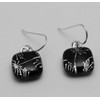 Petite Fireworks Sparklers Silver Black Fused Dichroic Glass Sterling Silver