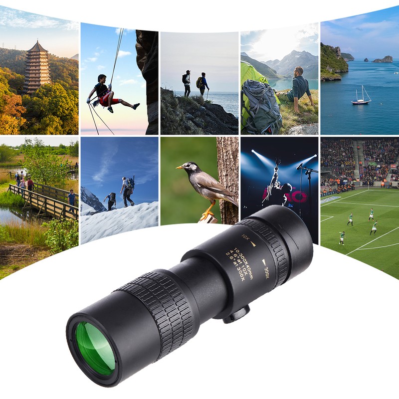 10-300X40mm BAK4 Prism Monocular Telescope Spotting Scope for Adults Bird