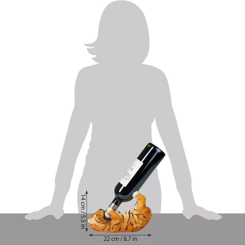 BRUBAKER Wine Bottle Holder Thirsty Tiger - Drunk Animals -