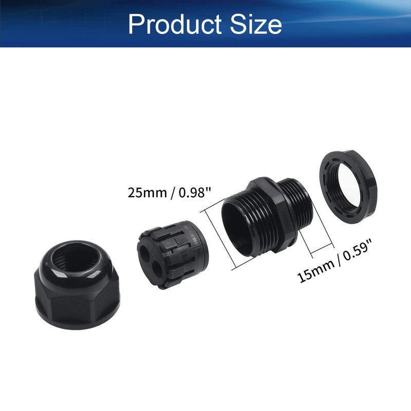 Heyiarbeit M25 Cable Gland 2 Holes Nylon Cable Glands Waterproof