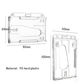 Osuter ID Card Holder Hard Plastic, Pack of 40 Card Holders, Transparent, Double-Sided ID Card Holder for Various Cards