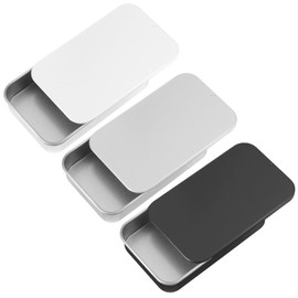 Travel Cotton Buds Container, Pack of 3 Portable Cotton Pad Dispenser, Small Floss Box, Metal Storage Box with Sliding Lid for Home, Bathroom, Cosmetics, Hair Ties, Small Items