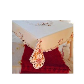 Royal Touch Tablecloth with Elegant Embroidery, 100% Polyester (110 x 170)